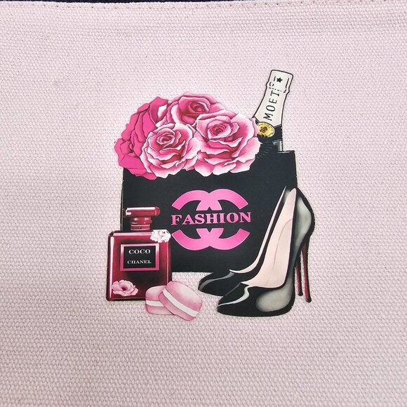 Canvas Toiletry/Makeup Bag, Feminine Pouch, Travel Bag, Money Pouch, Pink. New - Picture 11 of 11